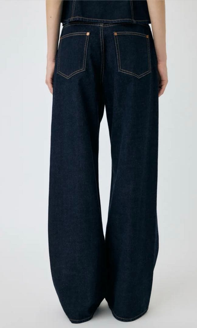 MOUSSY TUCK WIDE ストレートデニム one wash