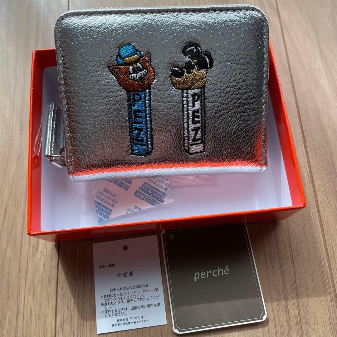 【PEZ×perche(ペルケ)×ear】コラボジャバラ折り財布 シルバー系