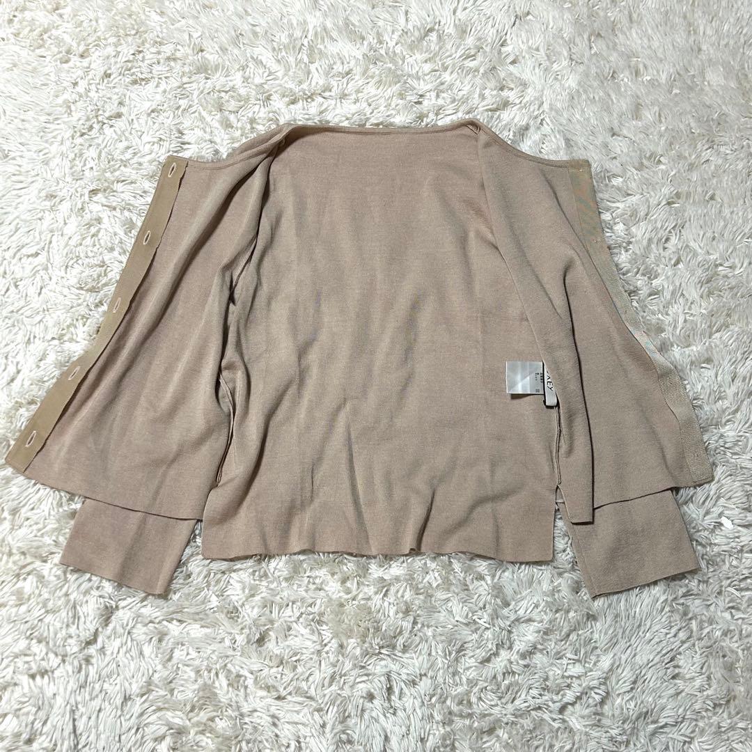 極美品✨FOXEY シルク カシミヤ カーディガン スリット 淡ピンク 40
