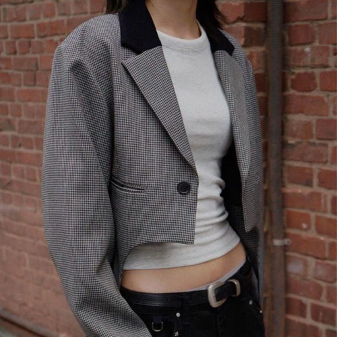 BONBOM×Ameri HOUNDSTOOTH GARTER JACKET