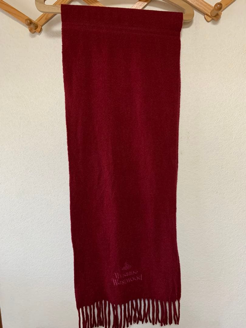 Ｖｉｖｉｅｎｎｅ　Ｗｅｓｔｗｏｏｄ　マフラー　 ウール100% エンジ