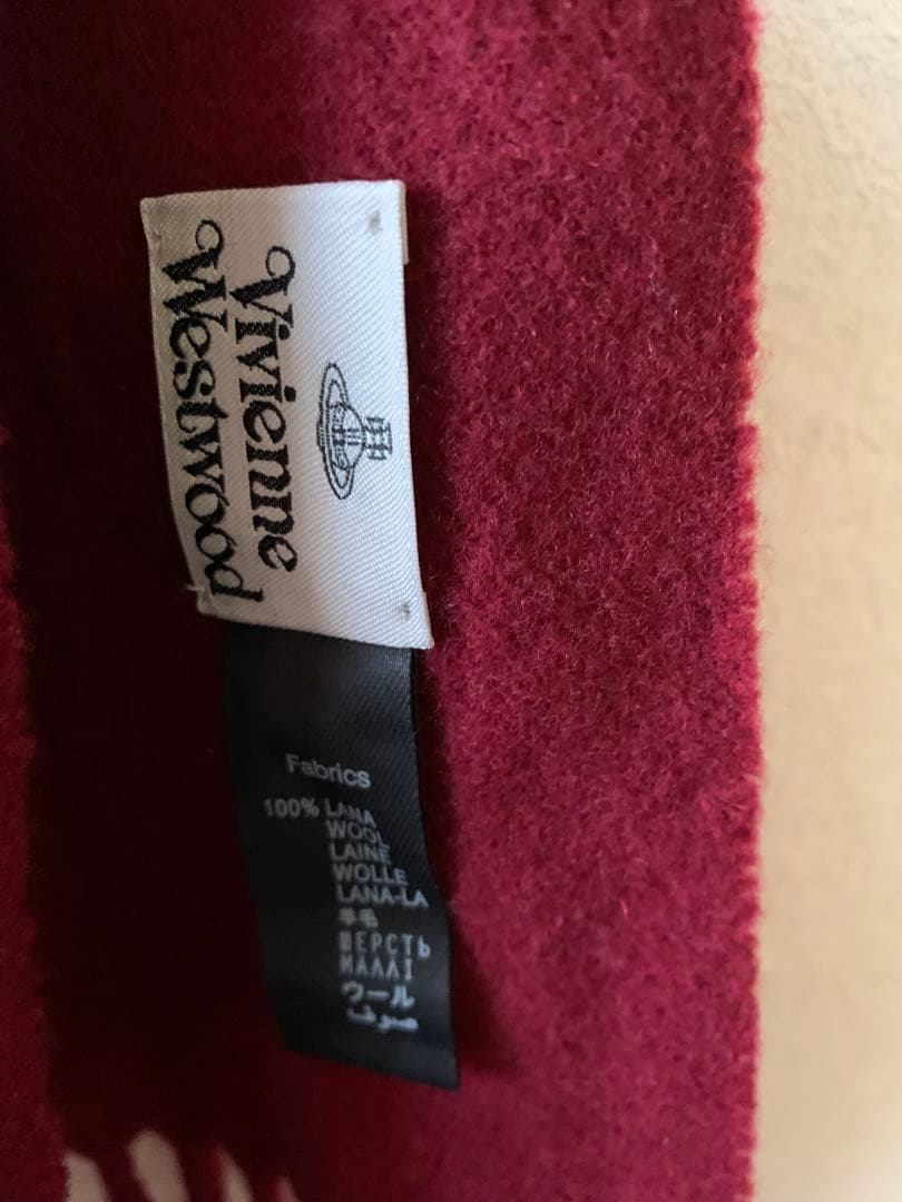 Ｖｉｖｉｅｎｎｅ　Ｗｅｓｔｗｏｏｄ　マフラー　 ウール100% エンジ
