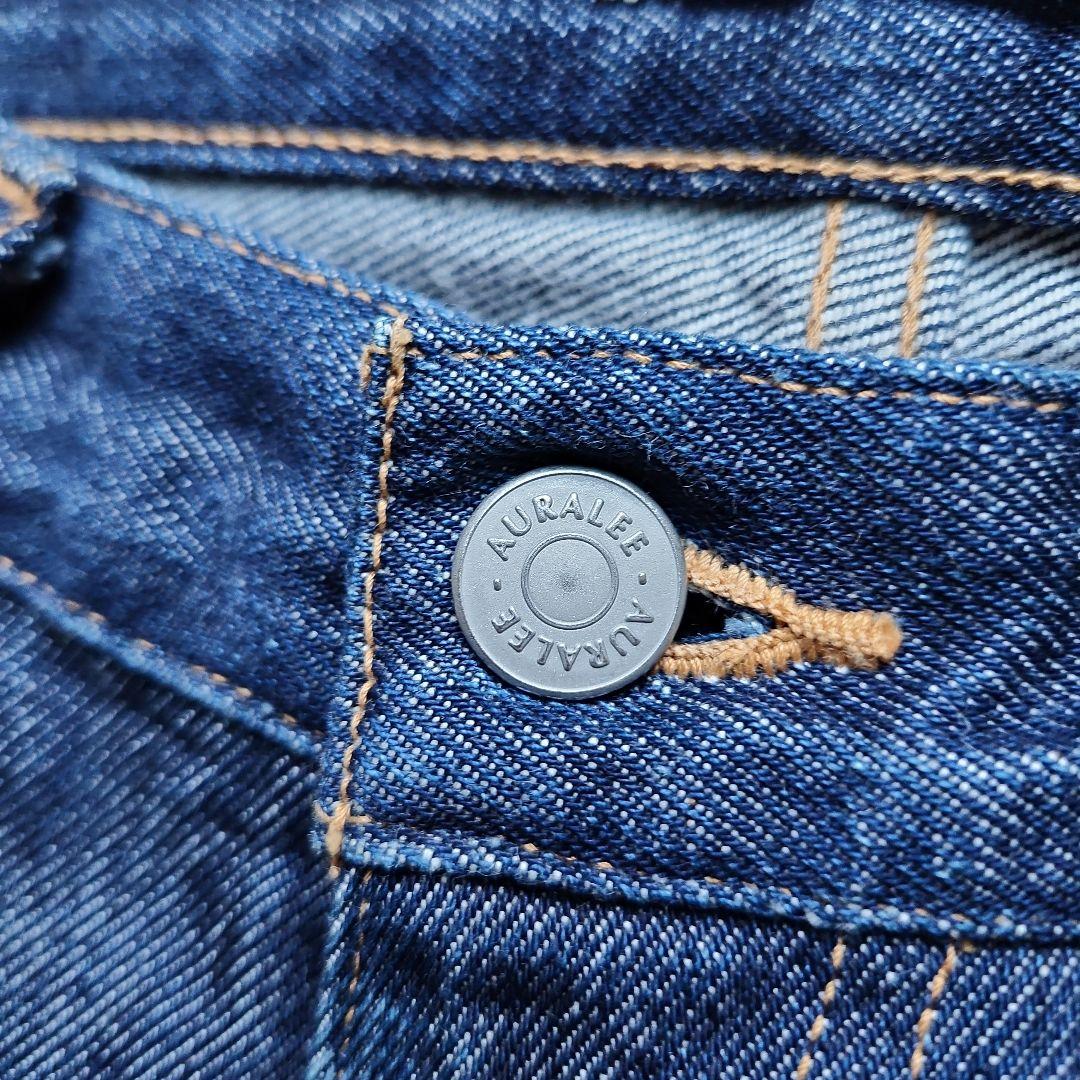 【美品】オーラリー HARD TWIST DENIM 5P PANTS　濃紺