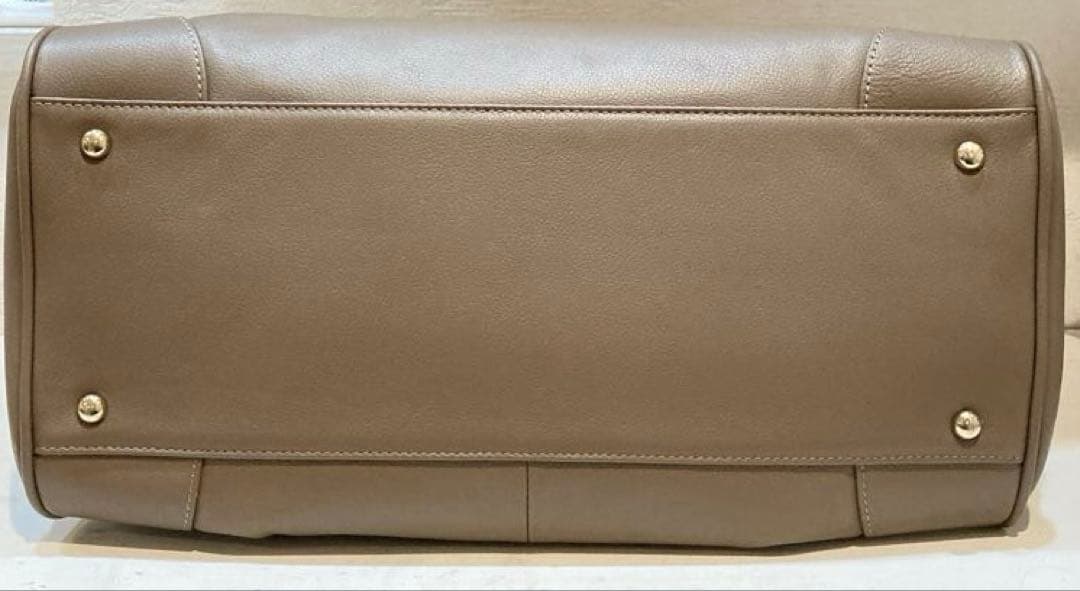 【美品】PAPILLONNER レザーボストンバッグ　モカ