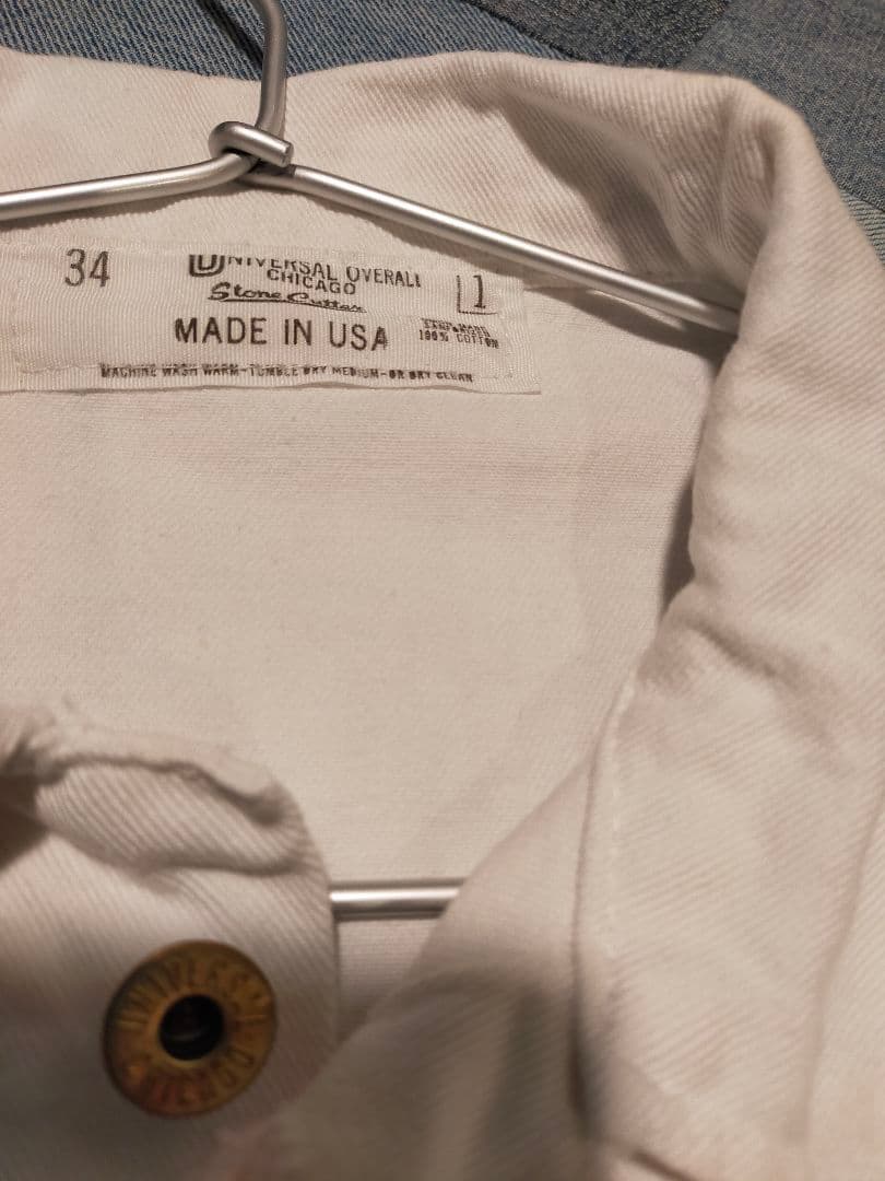 USA製　美品　UNIVERSAL OVERALL ホワイトカバーオール 34