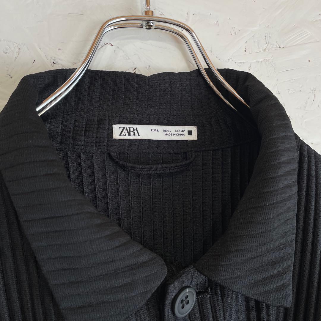 セットアップ【ZARA】プリーツジャケット　テーパードパンツ　黒　L