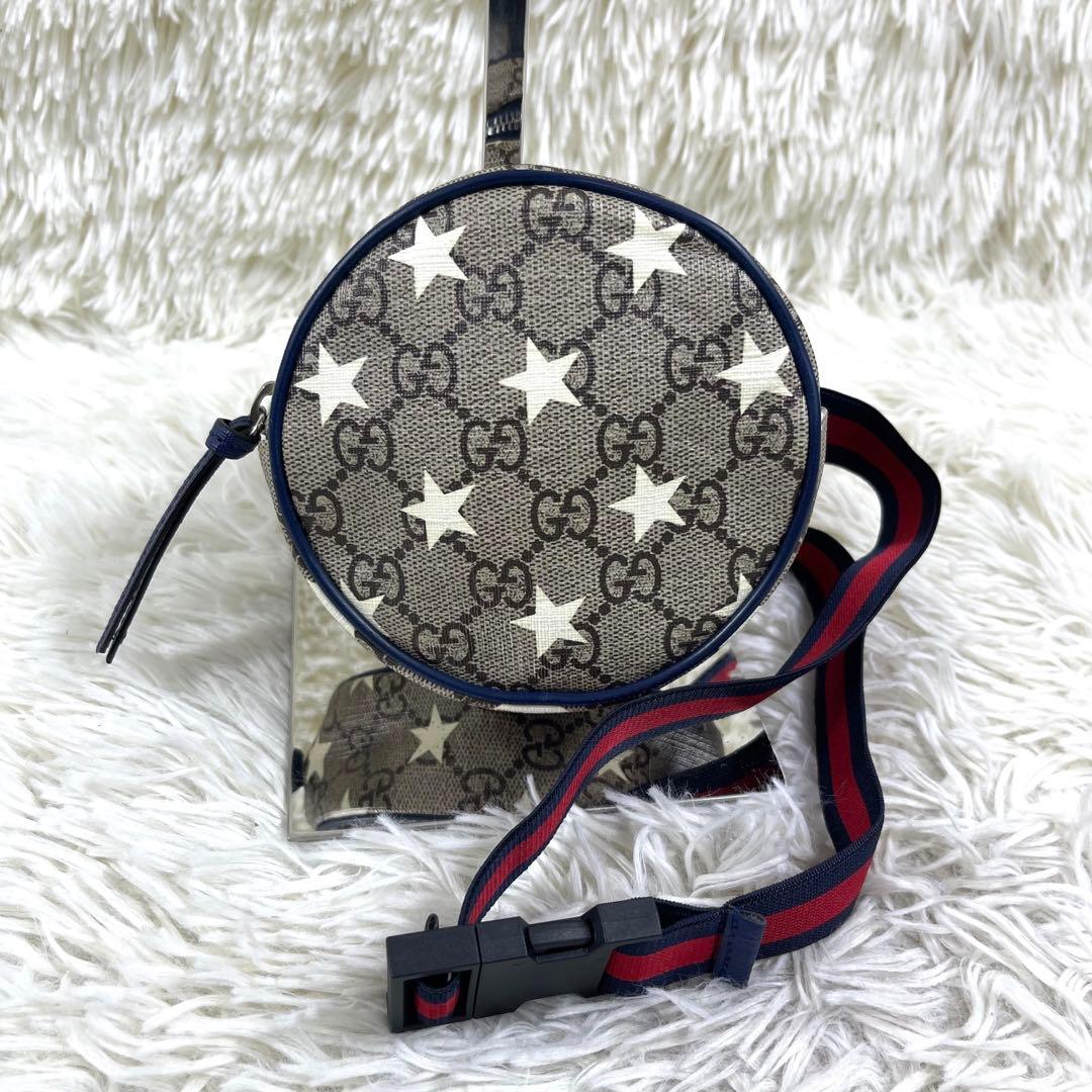 未使用級‼️ GUCCI ウエストバッグ シェリーライン　GG柄　スター　PVC