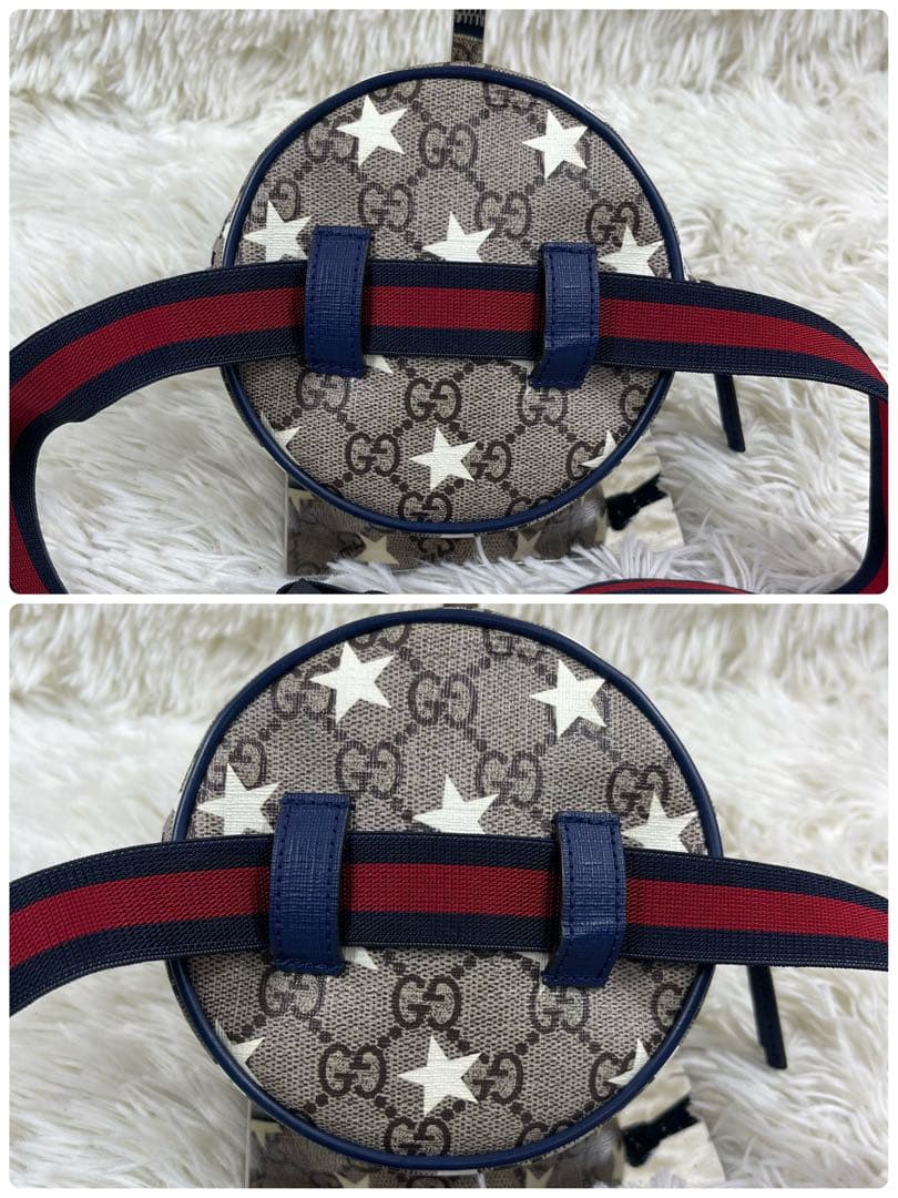 未使用級‼️ GUCCI ウエストバッグ シェリーライン　GG柄　スター　PVC