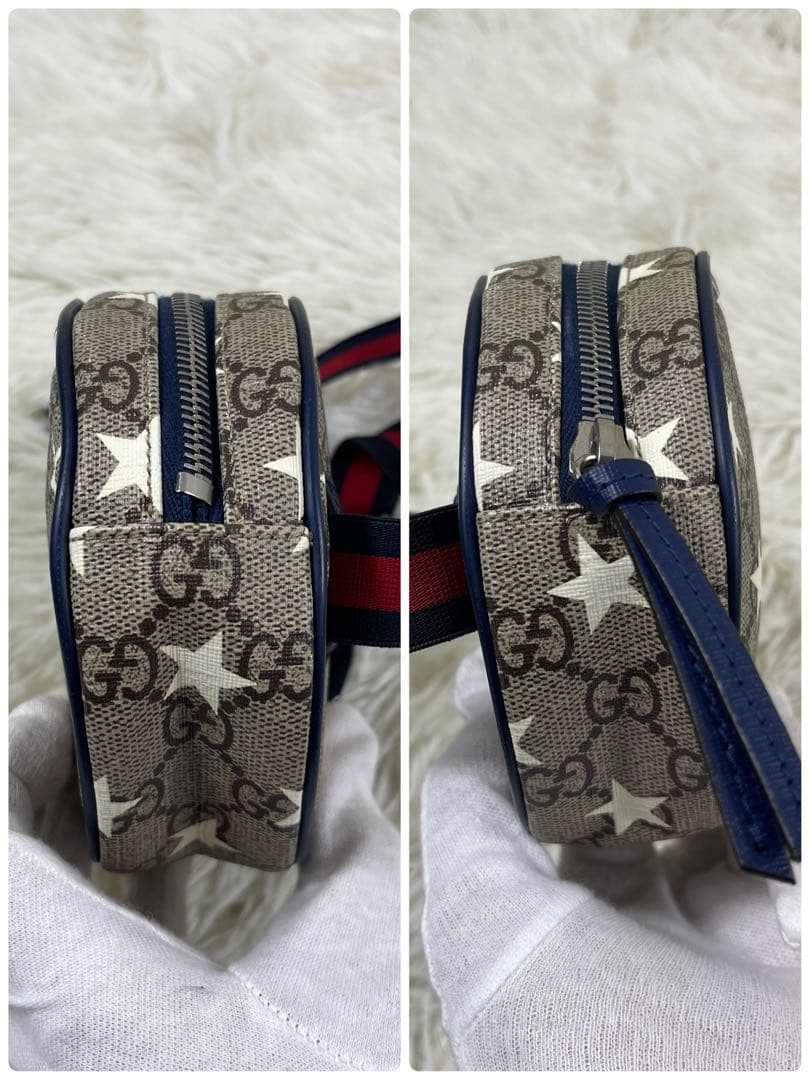 未使用級‼️ GUCCI ウエストバッグ シェリーライン　GG柄　スター　PVC