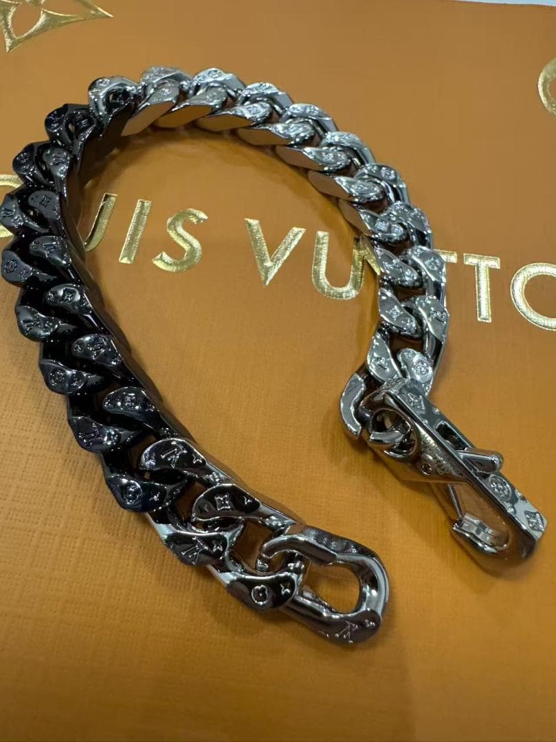 【希少】 Louis Vuitton ブレスレット シルバー/ブラック
