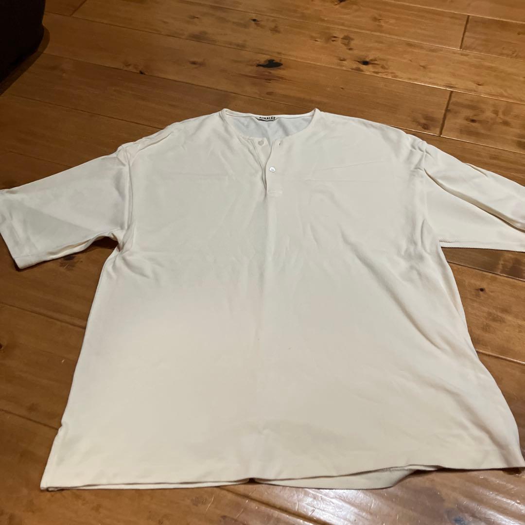 AURALEE ヘンリーネック Tシャツ 50 アイボリー