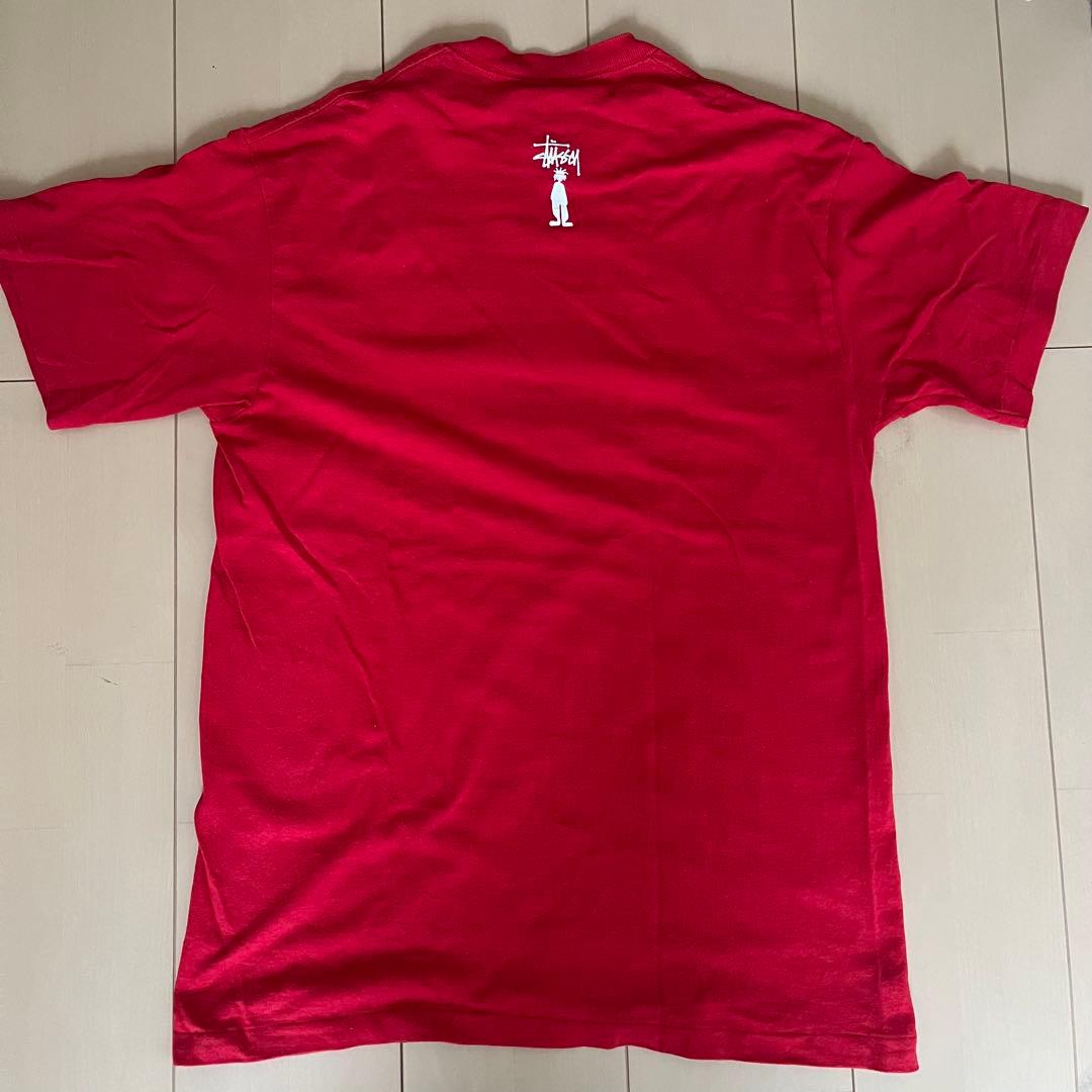 90s 希少 Old Stussy 赤 Tシャツ シャドーマン ストリート