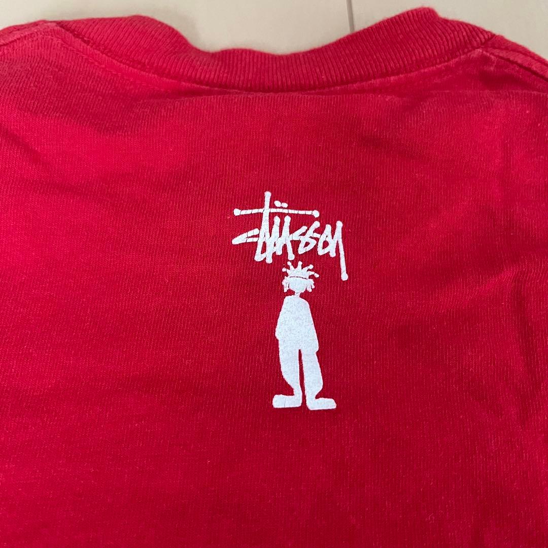 90s 希少 Old Stussy 赤 Tシャツ シャドーマン ストリート