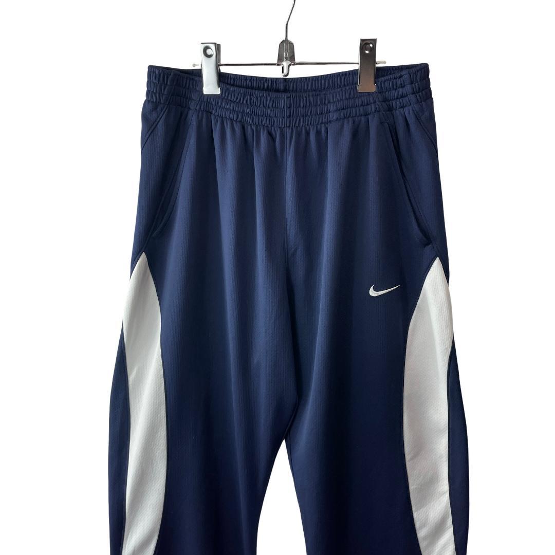 【00s 極太】NIKE ナイキ サイドデザイン トラックパンツ ネイビー XL