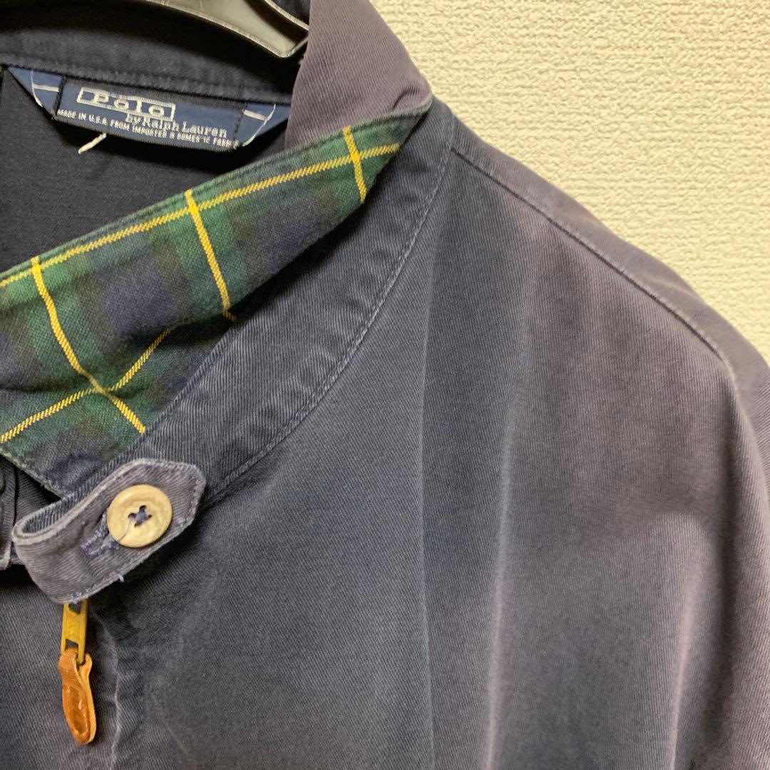 古着　USA製　ラルフローレン スイングトップ　XL ネイビー　フェード　襤褸