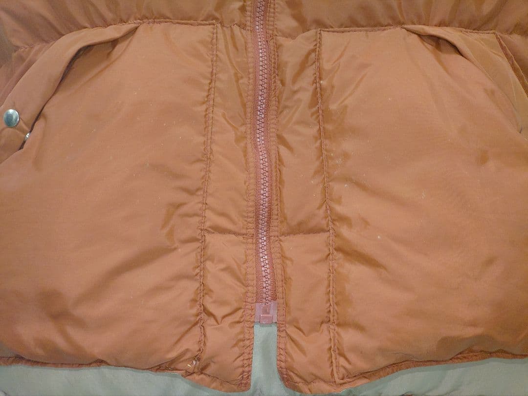 値下 70s Down Peak ダウンベスト 茶系オレンジ Vintage