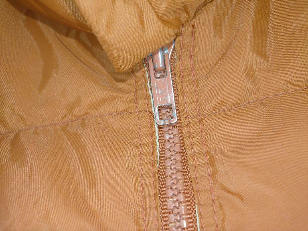 値下 70s Down Peak ダウンベスト 茶系オレンジ Vintage