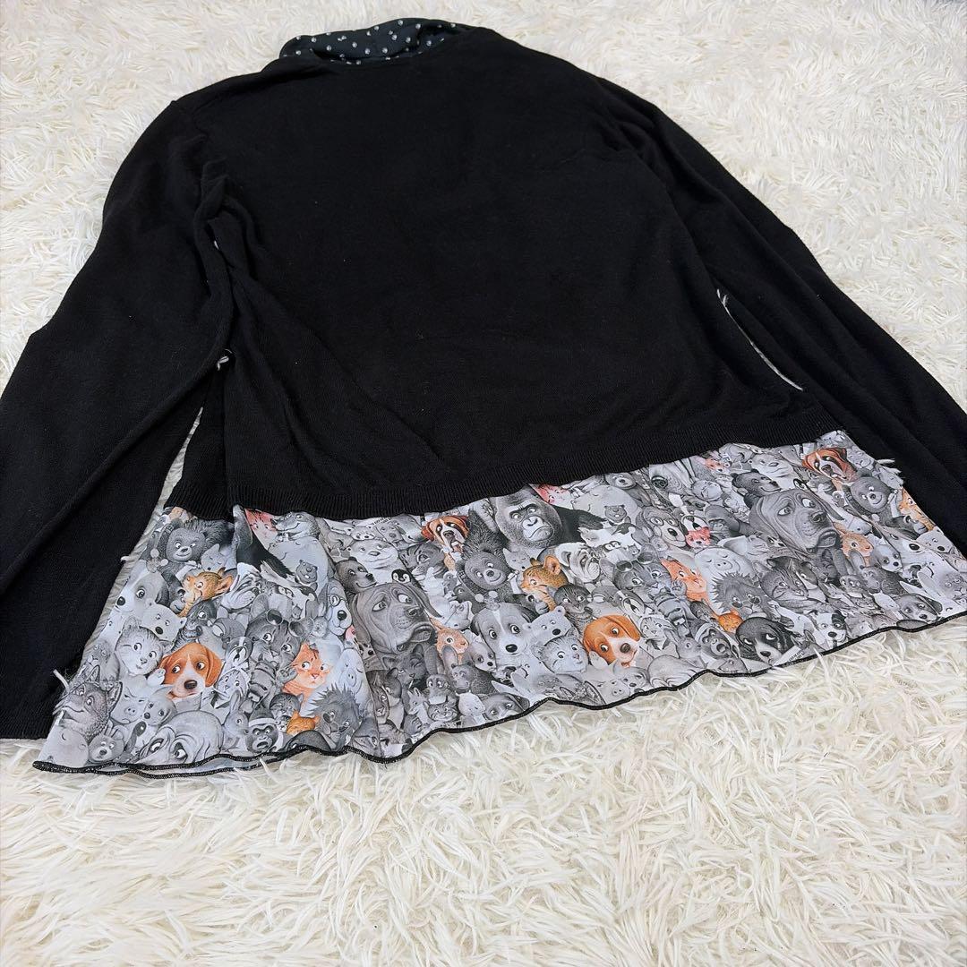 美品✨クニオコレクション 大きいサイズ アンサンブル風カーディガン L アニマル