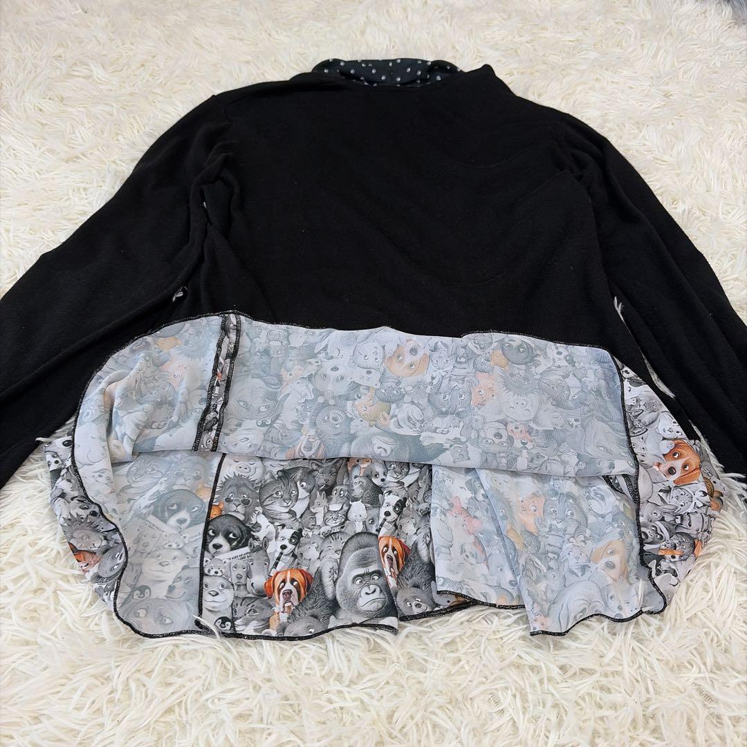 美品✨クニオコレクション 大きいサイズ アンサンブル風カーディガン L アニマル