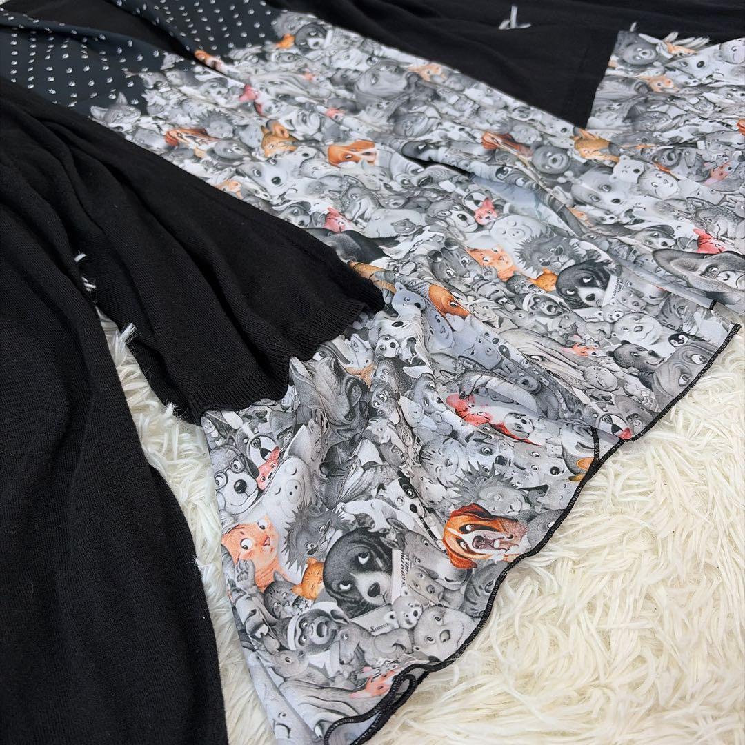 美品✨クニオコレクション 大きいサイズ アンサンブル風カーディガン L アニマル
