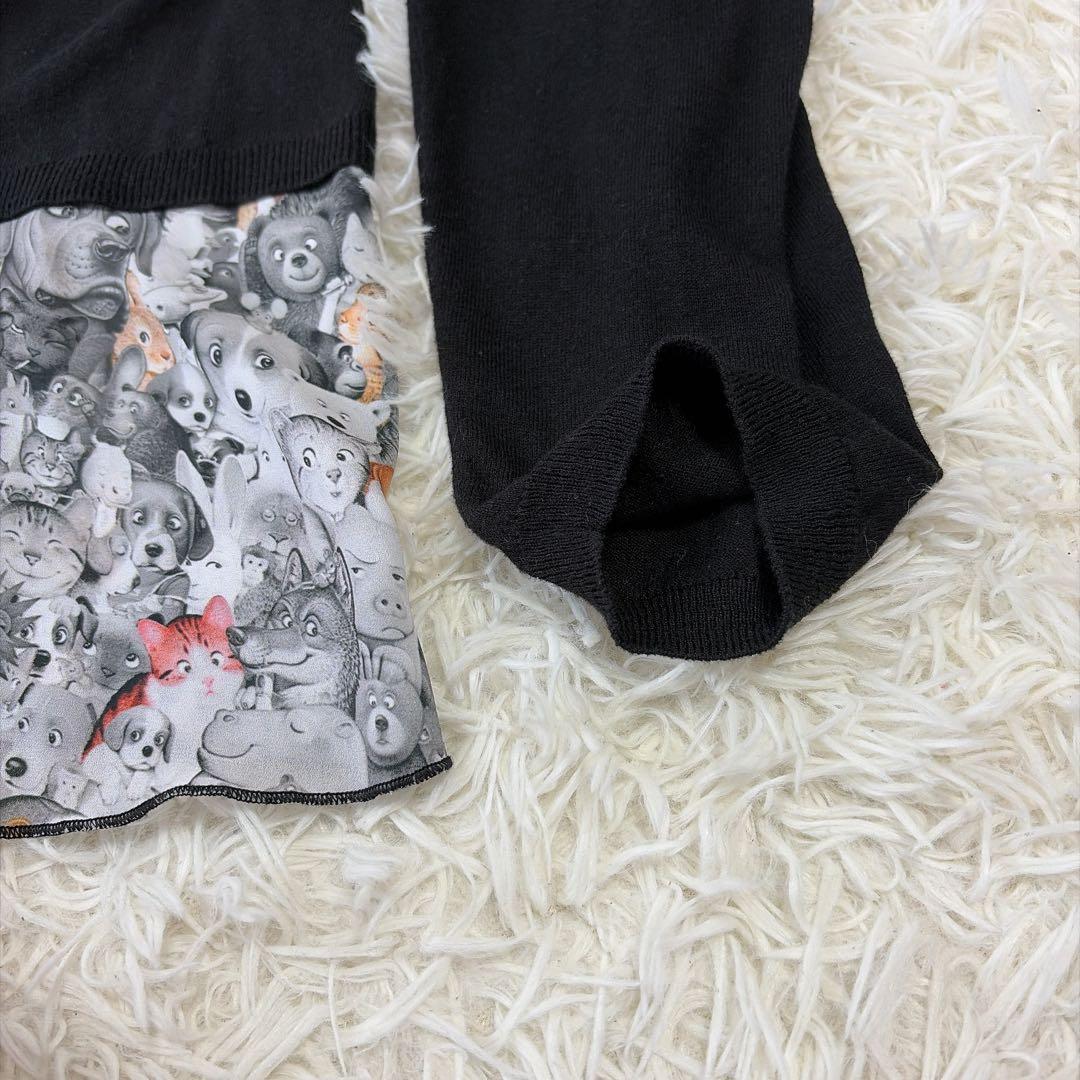 美品✨クニオコレクション 大きいサイズ アンサンブル風カーディガン L アニマル
