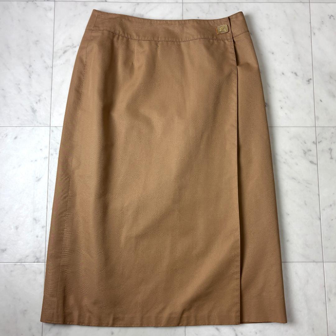 美品✨ バーバリーロンドン L 巻きスカート ノバチェック キャメルブラウン
