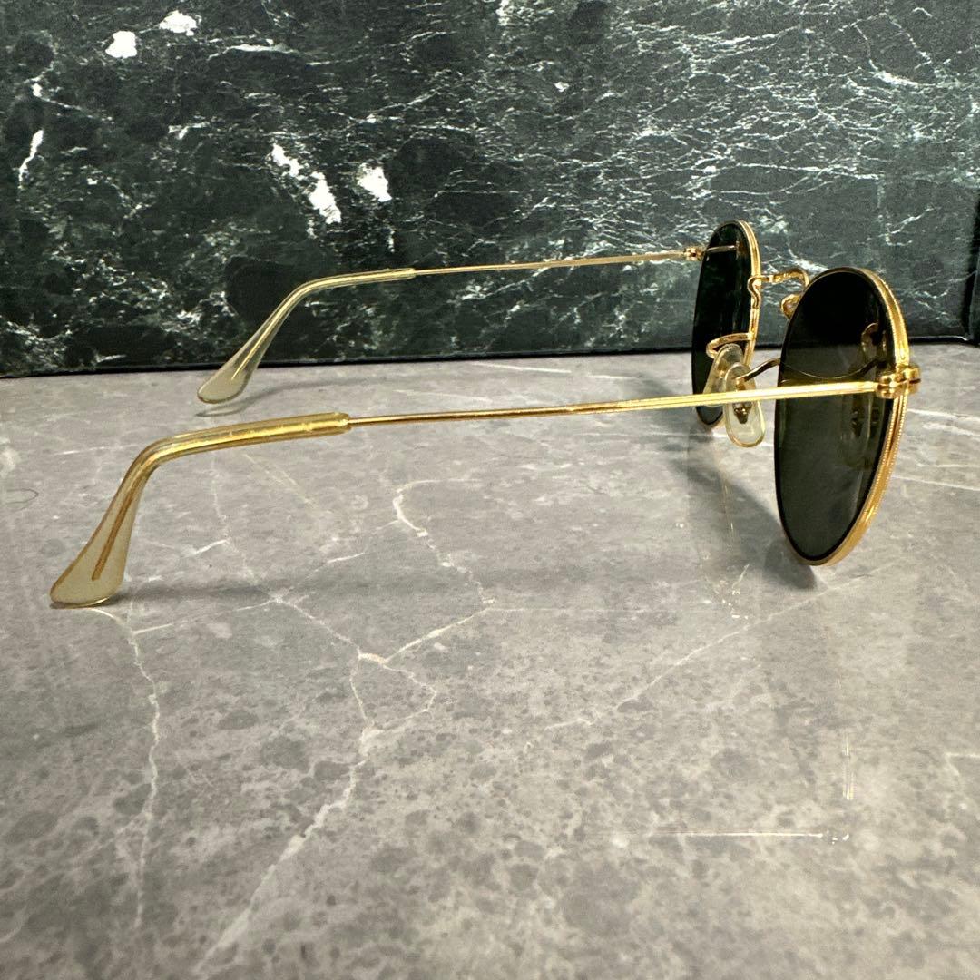 【美品】Ray-Ban B&L USA製　ラウンドメタル　ゴールドサングラスa1