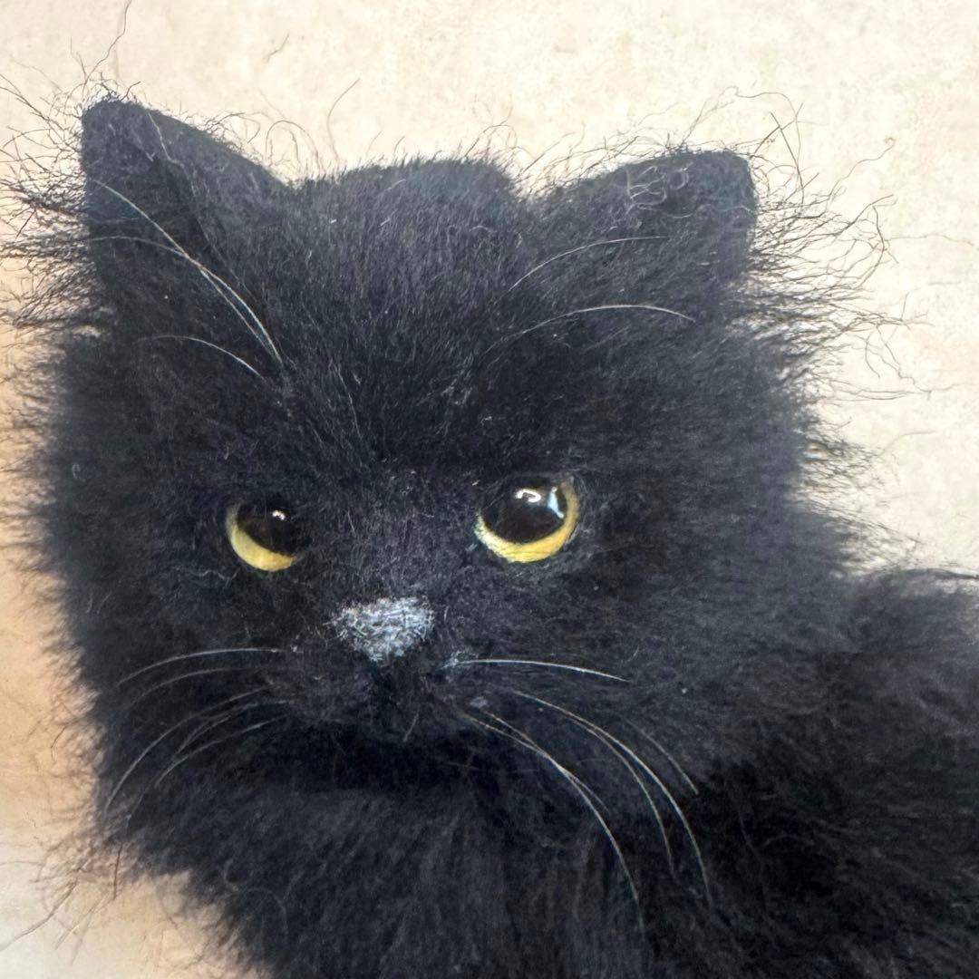 羊毛フェルト猫 黒猫ブローチ
