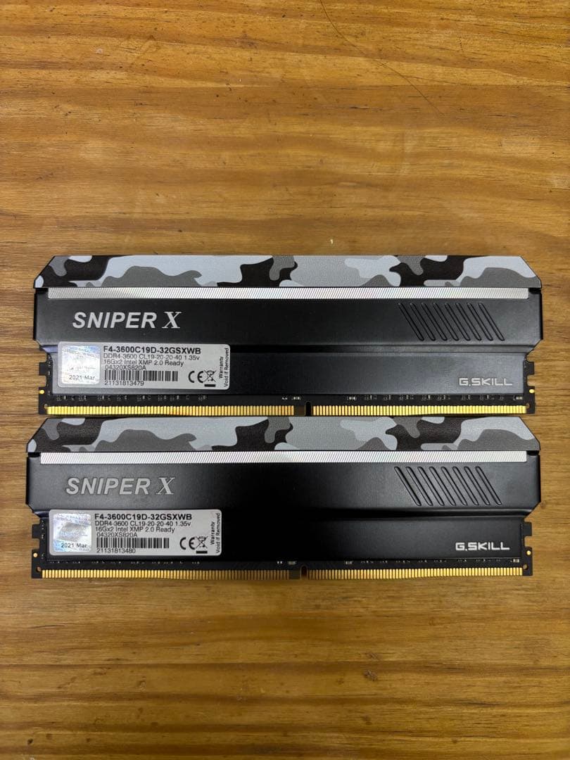 メモリ　DDR4 32GB G.SKILL SNIPER X 16GB 2枚