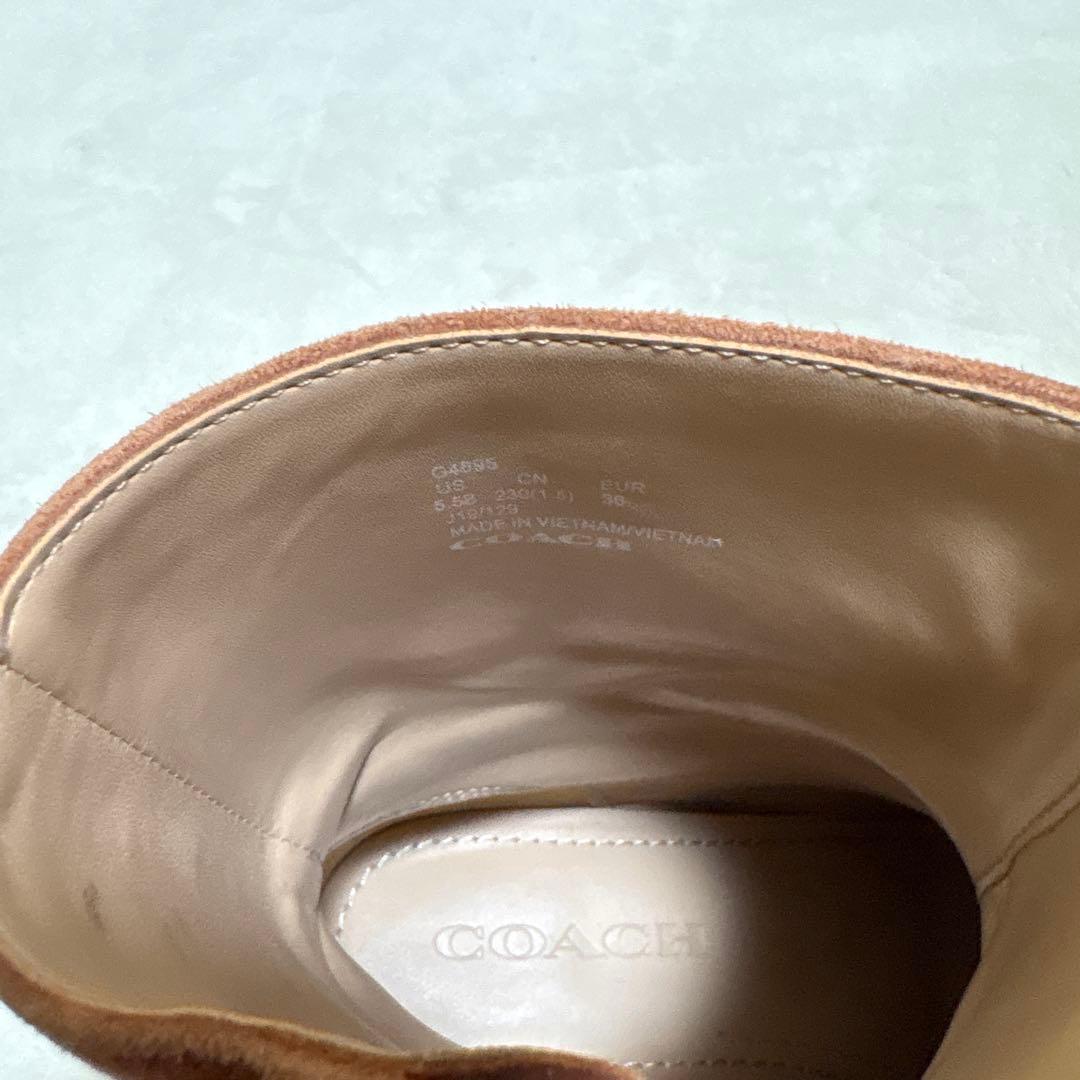 【美品】コーチ エリス ブーティ ショートブーツ 22.5cm レザー スエード