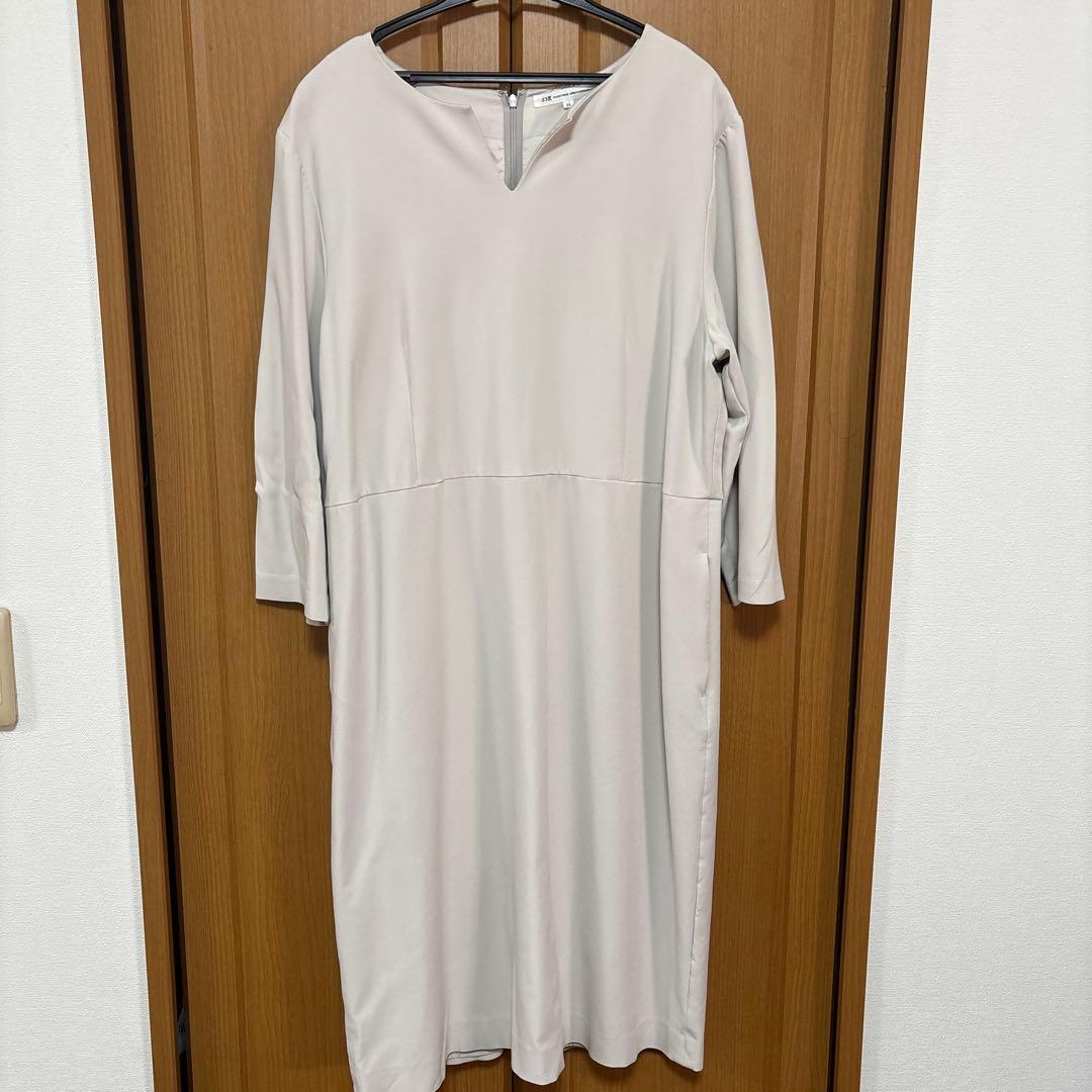 23区 L ストレッチダブルクロス ワンピース 46 大きいサイズ