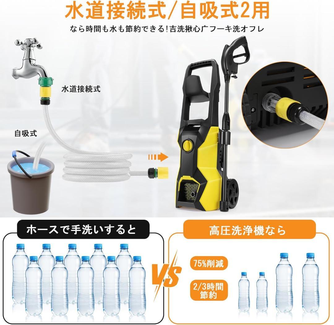 高圧洗浄機 1500W 最大吐出圧力14MPa 水道直結・自吸両用