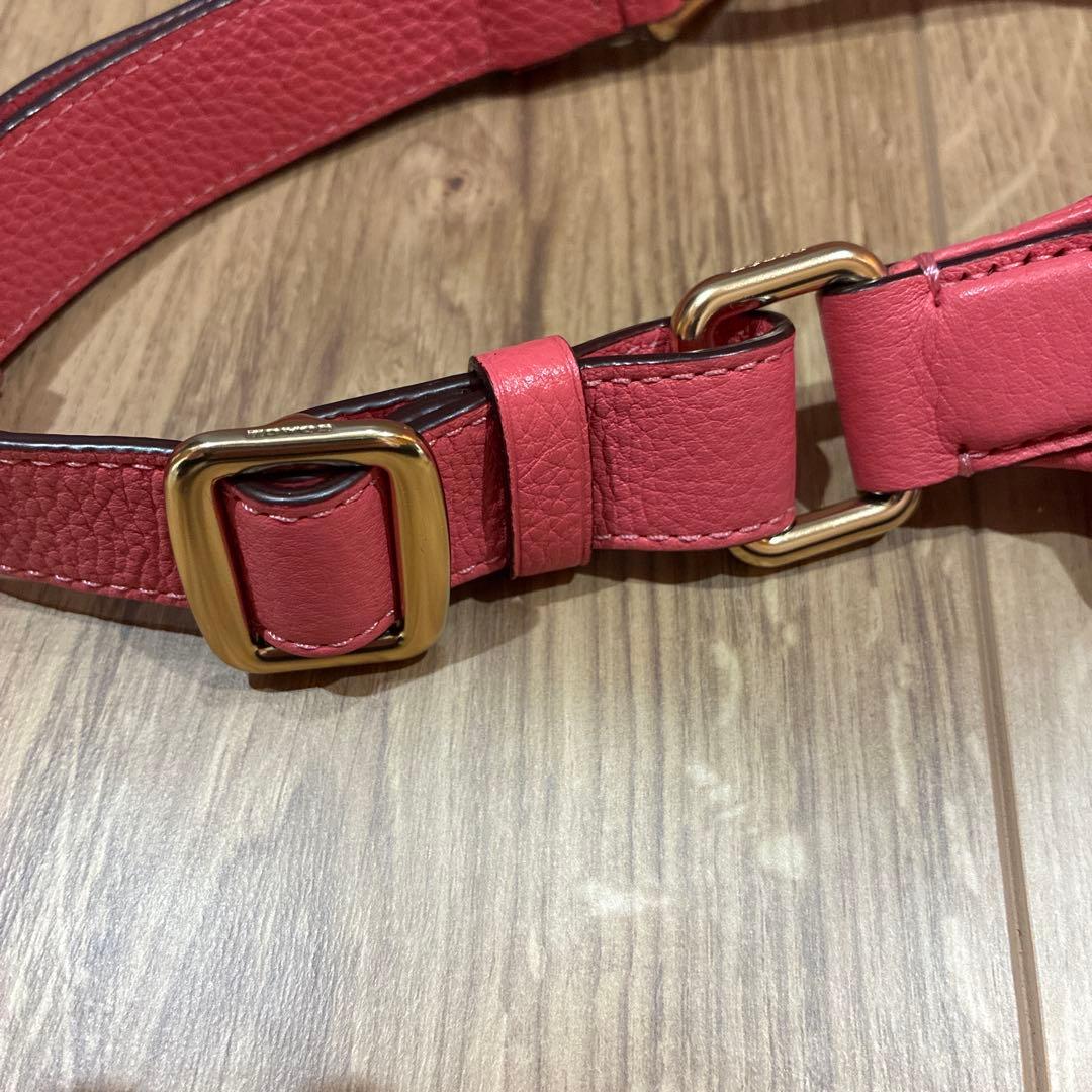 ほぼ未使用 COACH コーチ ボディーバッグ ウエストポーチ シボ革 ピンク
