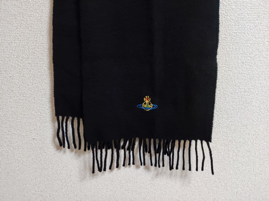 ヴィヴィアンウエストウッドオーブ刺繍マフラーVivienneWestwood