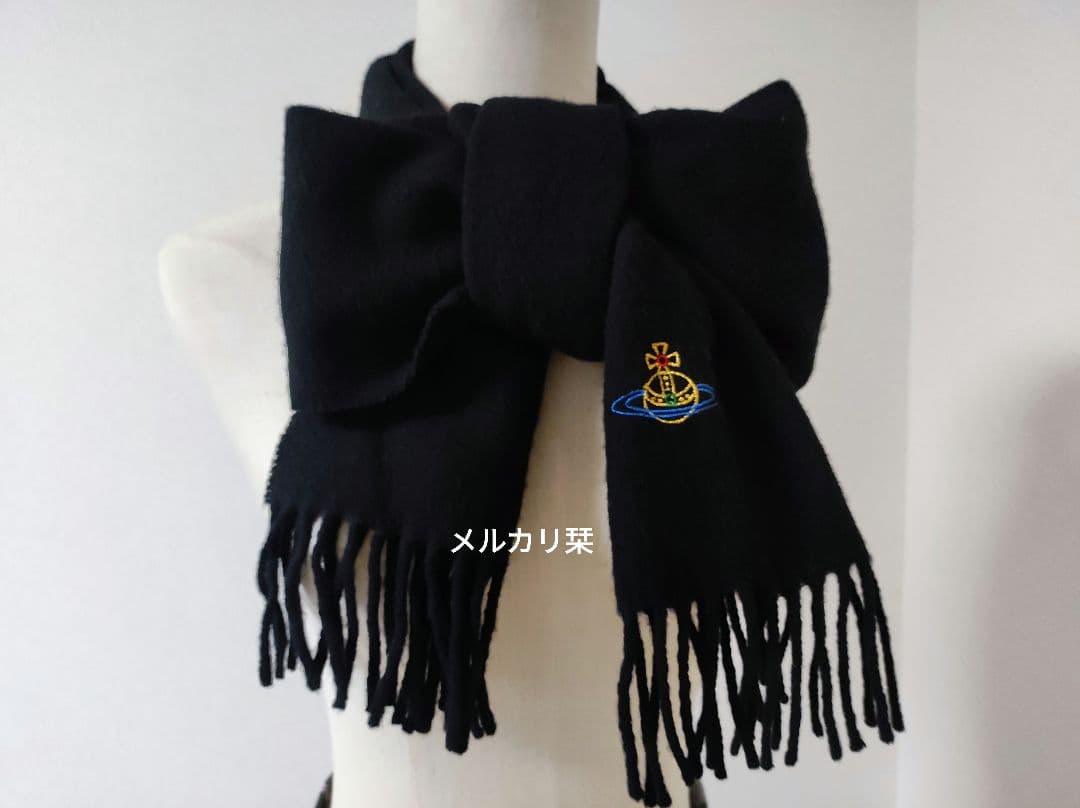 ヴィヴィアンウエストウッドオーブ刺繍マフラーVivienneWestwood