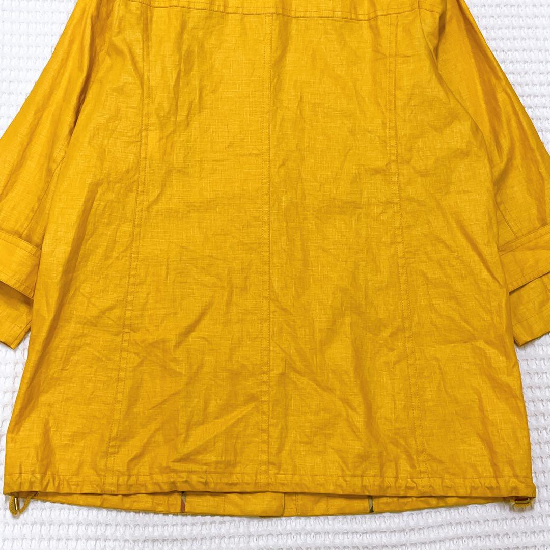 バーバリーロンドン　 コート　リネン　麻　ノバチェック　イエロー　46 3XL