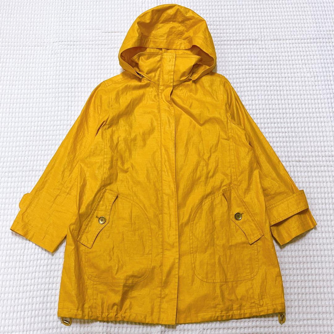 バーバリーロンドン　 コート　リネン　麻　ノバチェック　イエロー　46 3XL