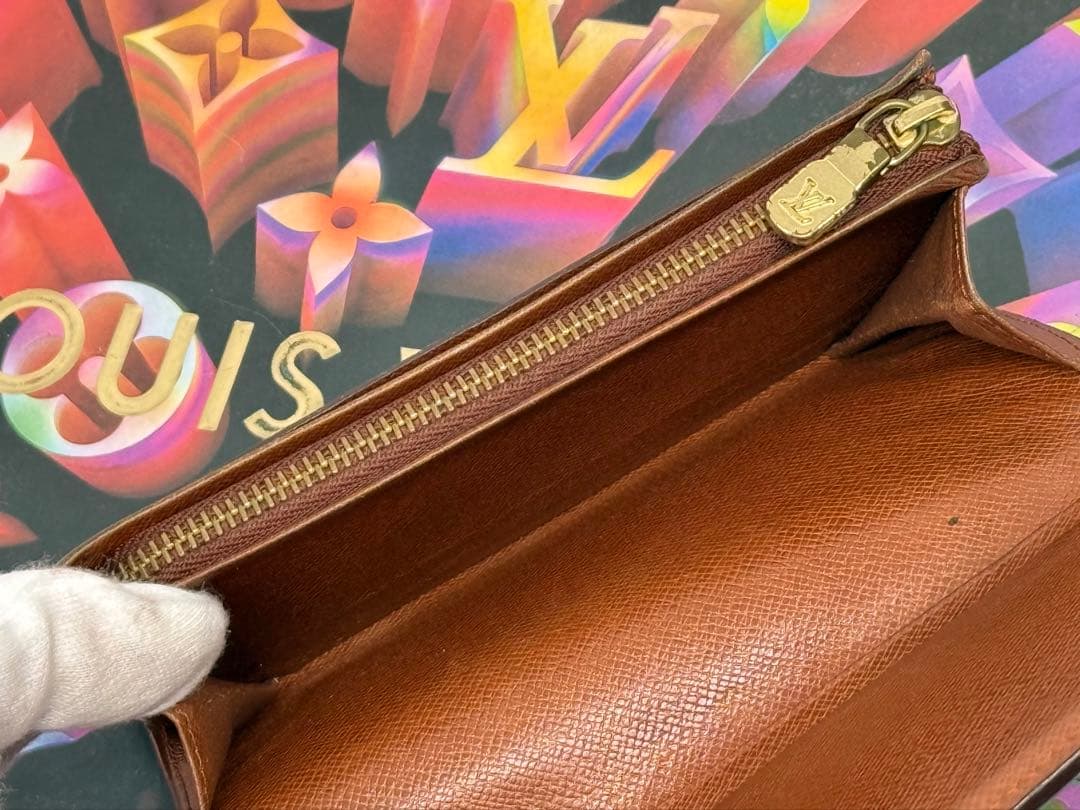 ルイヴィトン　ポルトモネ・ビエ　トレゾール　L字形ファスナー二つ折り財布
