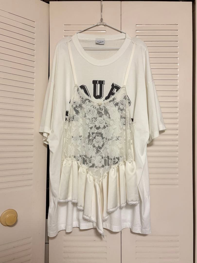 トップス VAQUERA camisole docking T-shirt