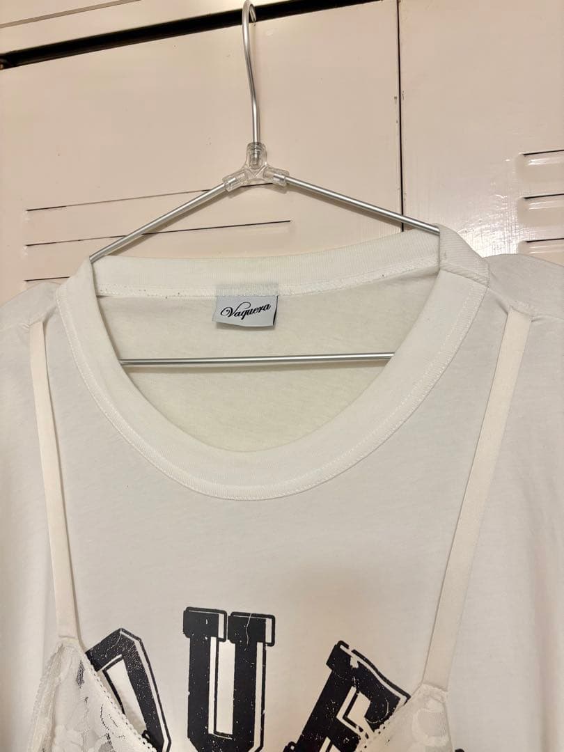 トップス VAQUERA camisole docking T-shirt