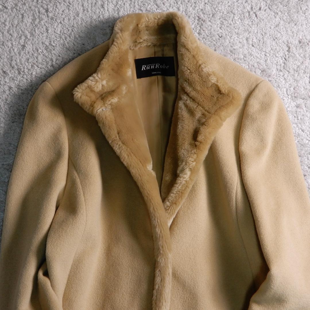 RunRobe ウールアンゴラ ボア ファー デザイン ロングコート 9