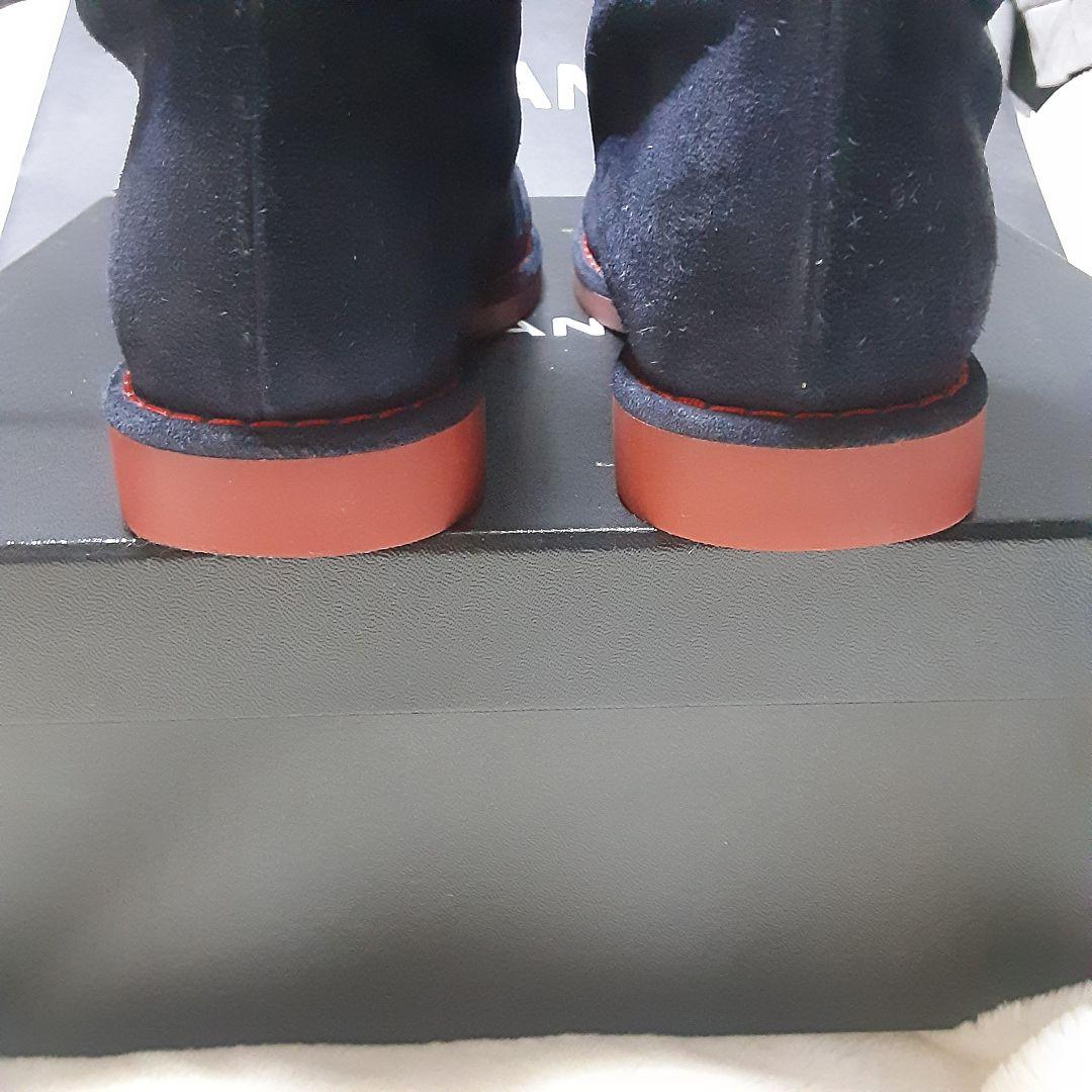 正規品.CHANE購入ブーツ.両サイド COCOマーク.ブルー レッドパイヒング