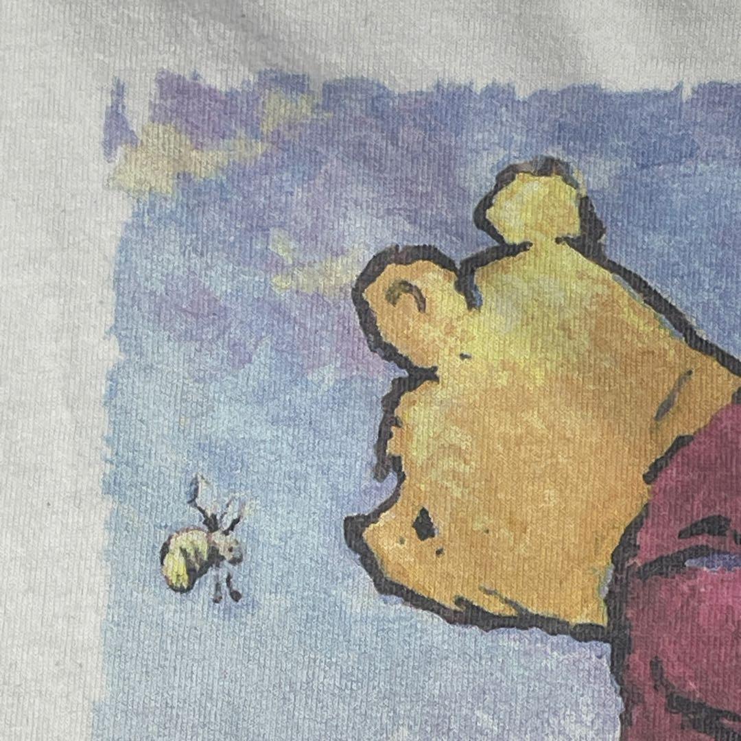 90s~00s Disney Classic Pooh水彩アートプリントTシャツ