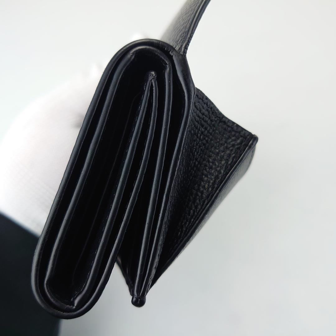 【美品】ロエベ　トライフォ－ルド　三つ折りナノ財布　ダブルホック　1211
