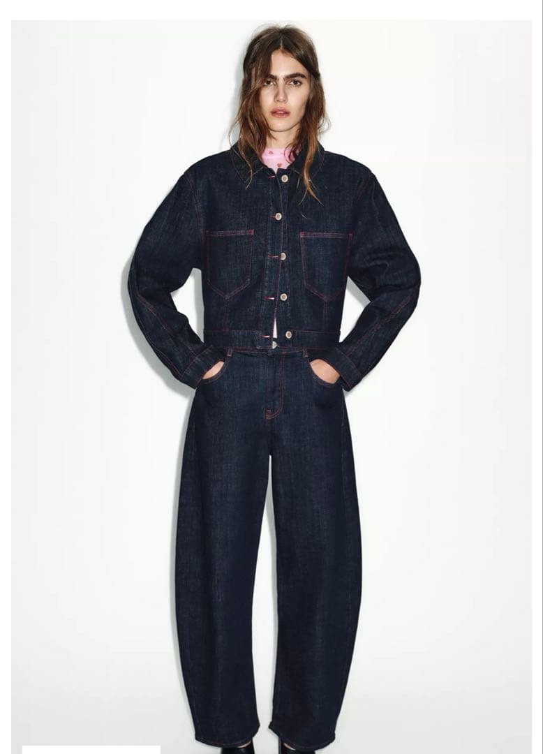 完売品⭐︎ZARA Z1975 ハイウエストバレルフィットデニムパンツ 32