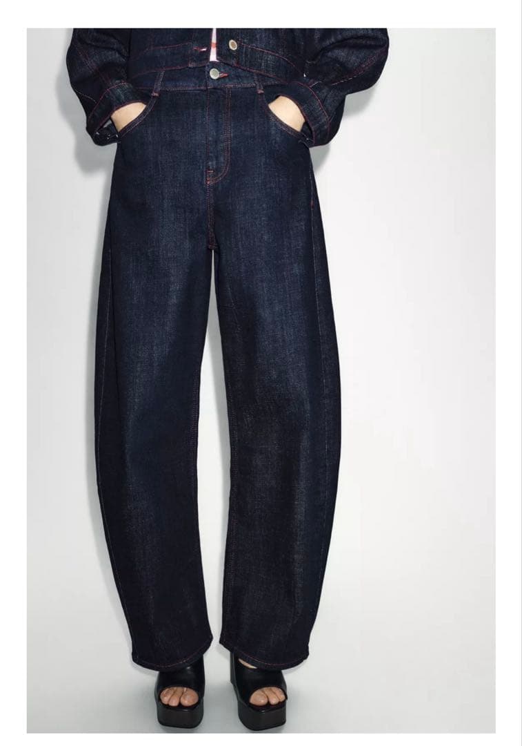 完売品⭐︎ZARA Z1975 ハイウエストバレルフィットデニムパンツ 32