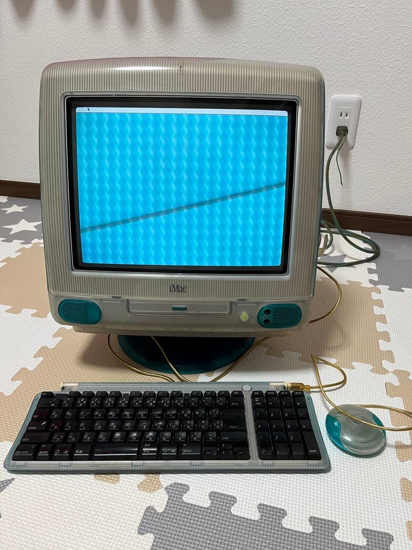 iMac G3 Mac OS 9 ブルー　純正キーボード・マウス付き