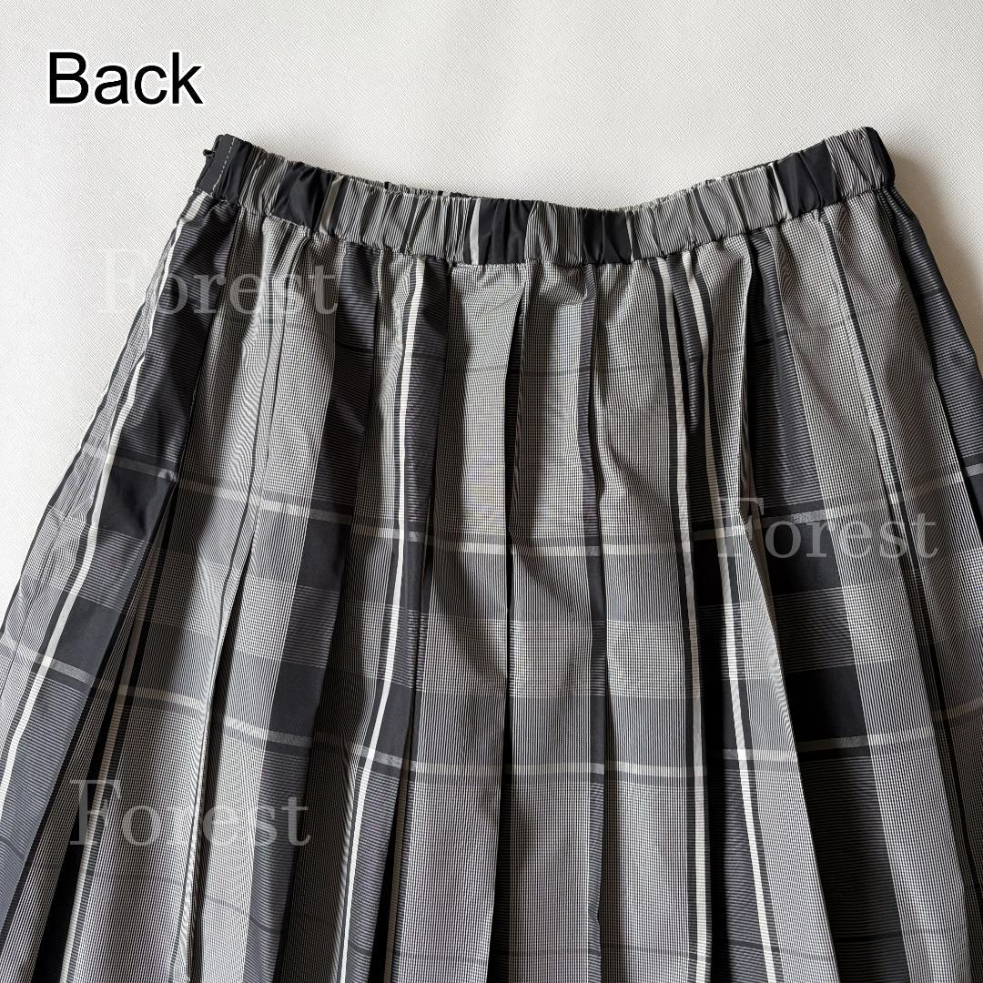 【美品】シャンブレータフタプリーツスカート size38　ユナイテッドアローズ