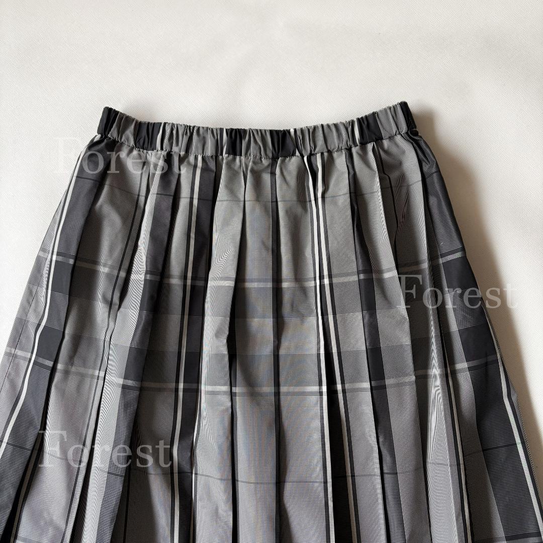 【美品】シャンブレータフタプリーツスカート size38　ユナイテッドアローズ