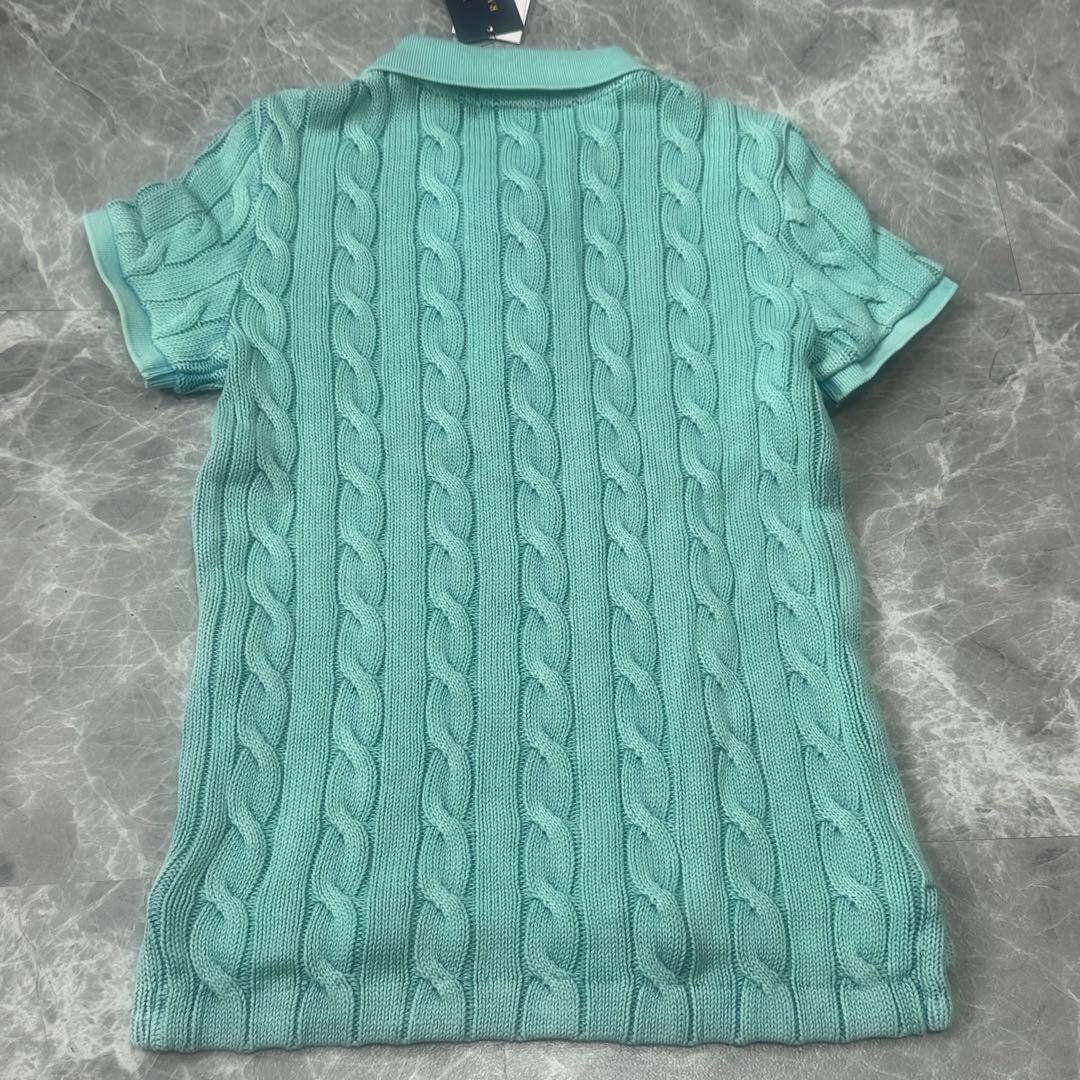 新品タグ付♡ポロラルフローレン　ポロシャツ　ニットケーブル　グリーン